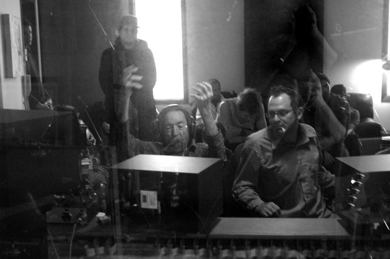 Producer Bob Johnston, left, with Howard Bilerman at Hotel2Tango studio in Montreal, 2009.