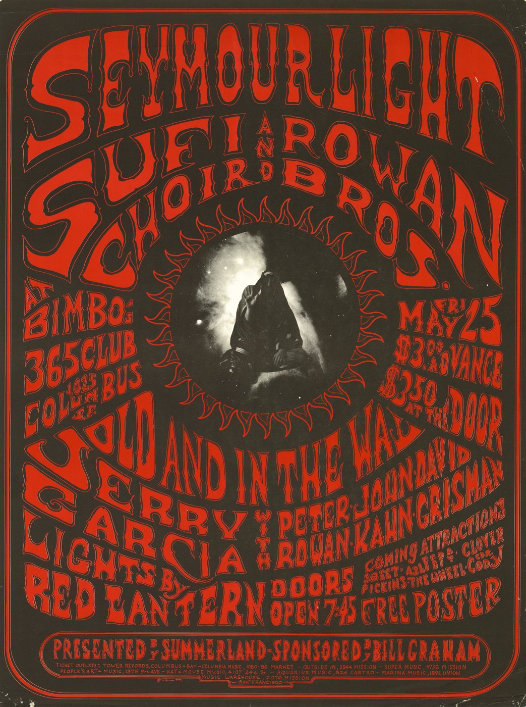 1973 Old & In the Way concert poster for Bimbo's 365 Club in San Francisco.