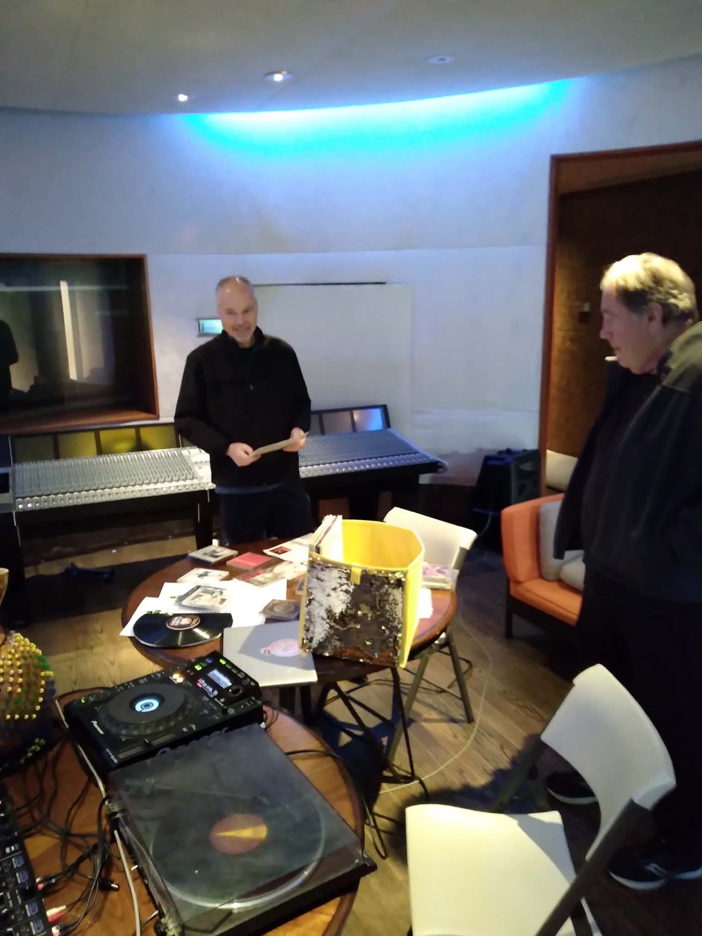 Ken Caillat on the right in the Garden Studio, the room where Fleetwood Mac's Dreams became reality.