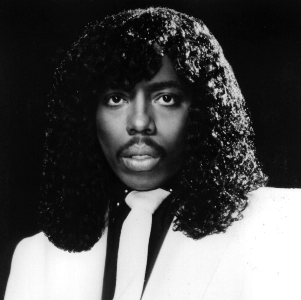 Rick James — black and white promotional portrait, early 1980s.