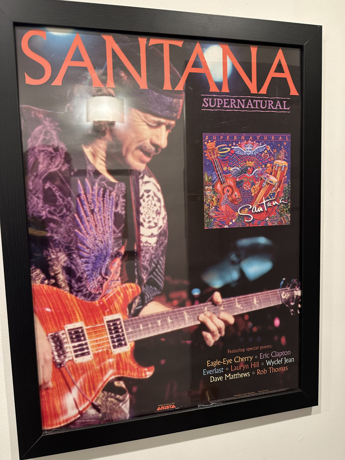 Santana — Supernatural promo poster with album cover and special guest list
