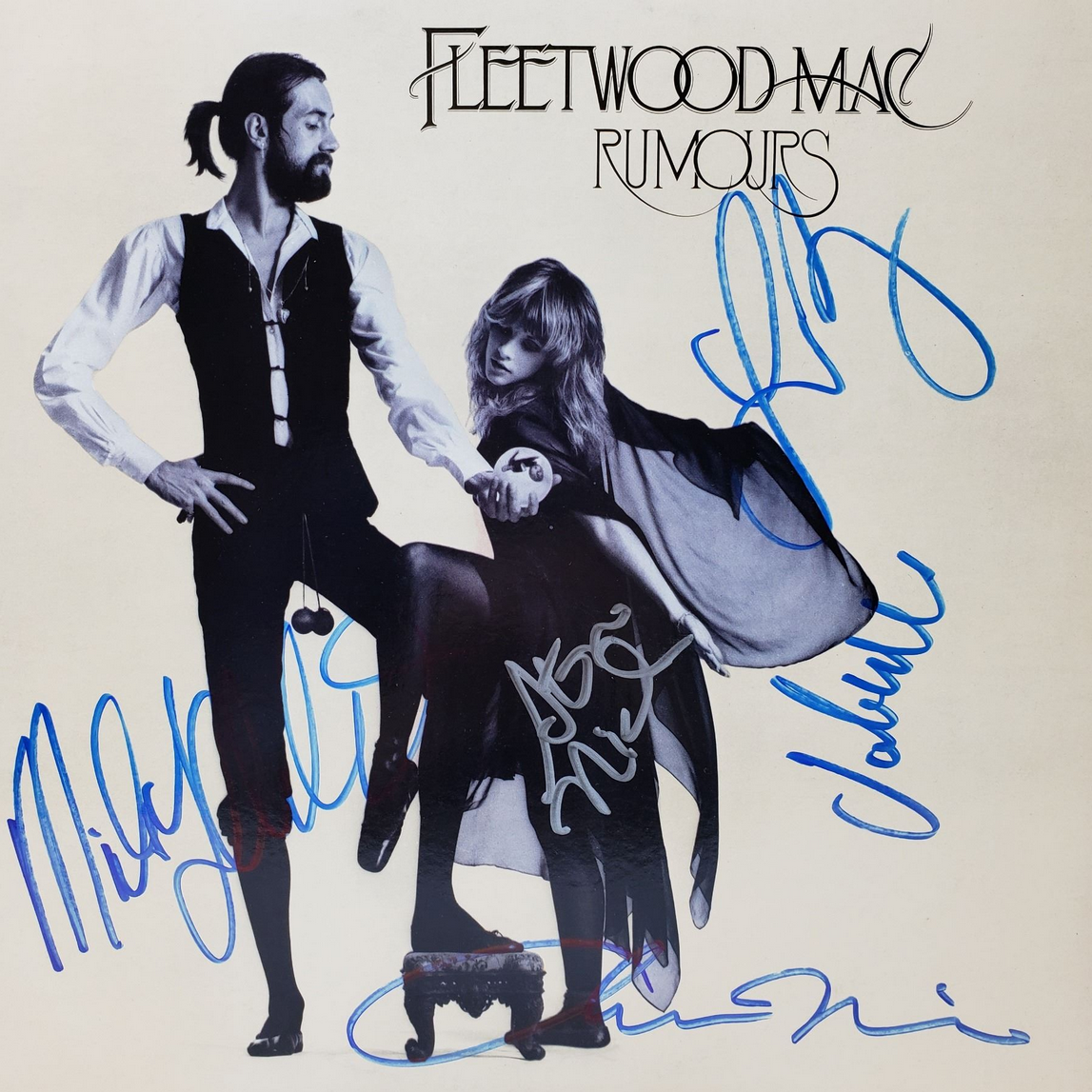 Fleetwood Mac — Rumours album cover, signed by the band