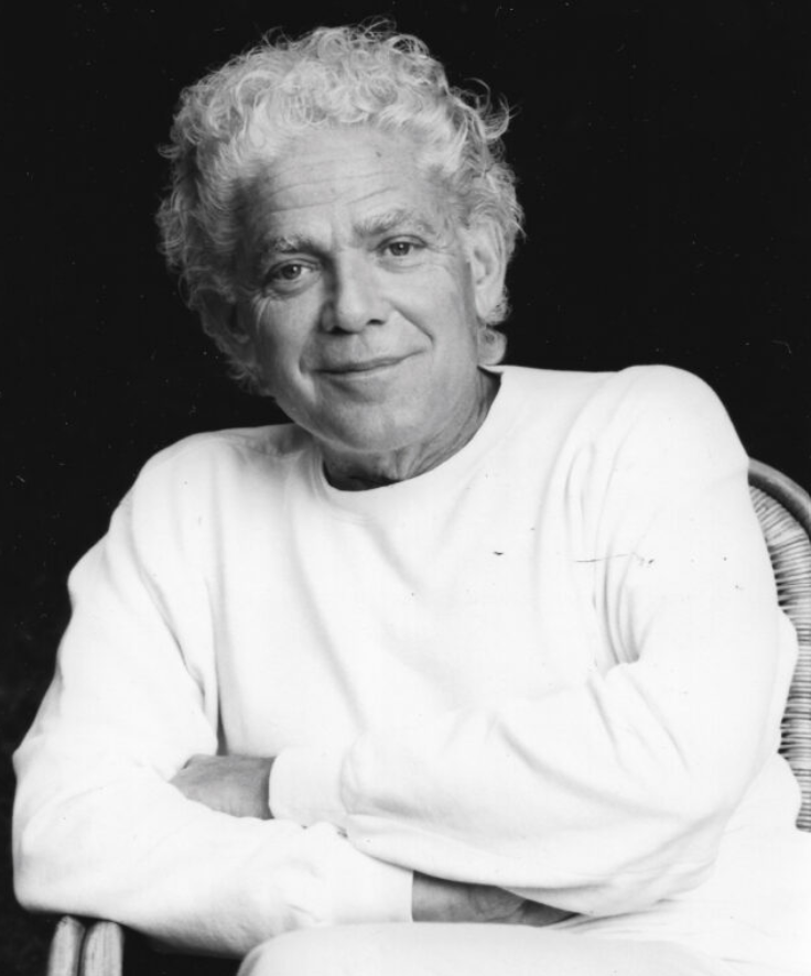 Tom Hidley in later years — portrait in a white sweater